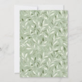 Elegant Sage Green Botanical Crest Wedding 招待状 (裏面)