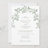Elegant Sage Green Botanical Garden Wedding 招待状 (正面)