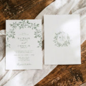 Elegant Sage Green Botanical Garden Wedding 招待状