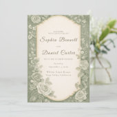Elegant Sage Green Botanical Garden Wedding 招待状 (スタンド正面)