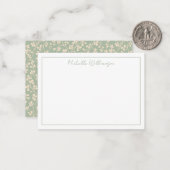 Elegant Sage Green Botanical Personalized ノートカード (正面/裏面インサイチュ)