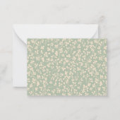 Elegant Sage Green Botanical Personalized ノートカード (裏面)