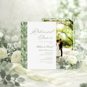 Elegant Sage Green Botanical Rehearsal Dinner 招待状