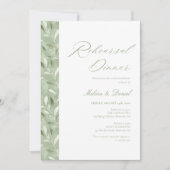 Elegant Sage Green Botanical Rehearsal Dinner 招待状 (正面)
