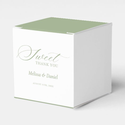 Elegant Sage Green Botanical Wedding  フェイバーボックス (正面サイド)