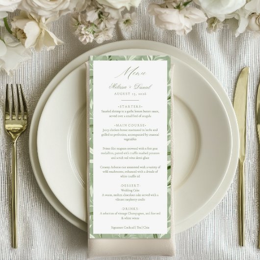 Elegant Sage Green Botanical Wedding  メニュー