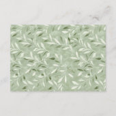 Elegant Sage Green Botanical Wedding Details エンクロージャーカード (裏面)
