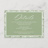 Elegant Sage Green Botanical Wedding Details エンクロージャーカード (正面)