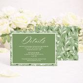 Elegant Sage Green Botanical Wedding Details エンクロージャーカード
