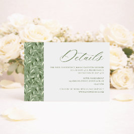 Elegant Sage Green Botanical Wedding Details エンクロージャーカード
