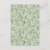 Elegant Sage Green Botanical Wedding Details エンクロージャーカード (裏面)