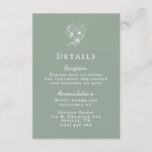 Elegant Sage Green Botanical Wedding Details エンクロージャーカード (正面)