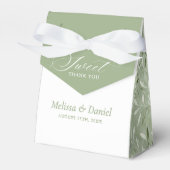 Elegant Sage Green Botanical Wedding  Favor Boxes フェイバーボックス (正面サイド)