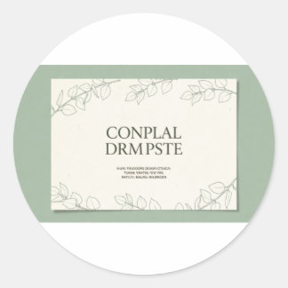 Elegant Sage Green Botanical Wedding Invitation -  ラウンドシール