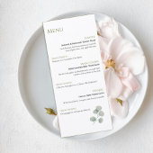 Elegant Sage Green Botanical Wedding Menu メニュー