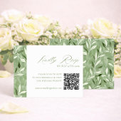 Elegant Sage Green Botanical Wedding Qr Code RSVP