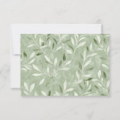 Elegant Sage Green Botanical Wedding Qr Code RSVP (裏面)