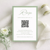 Elegant Sage Green Botanical Wedding RSVP Card