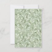 Elegant Sage Green Botanical Wedding RSVP Card (裏面)