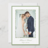 Elegant Sage Green Botanical Wedding Thank You  サンキューカード (正面)