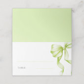 Elegant Sage Green Bow Bridal Shower Table プレイスカード (外部開封)