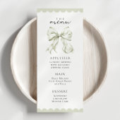Elegant Sage Green Bow Menu メニュー