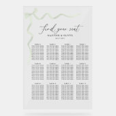 Elegant Sage Green Bow Wedding Seating Acrylic アクリルサイン (正面)