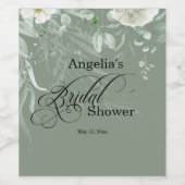 Elegant Sage Green Bridal Shower ワインラベル (シングルラベル)