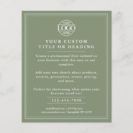 Elegant Sage Green Business Logo Promotional チラシ