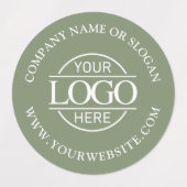 Elegant Sage Green Business Logo Promotional ラベル (デザイン1)