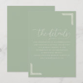 Elegant Sage Green Calligraphy エンクロージャーカード (正面/裏面)