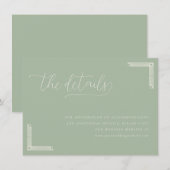 Elegant Sage Green Calligraphy エンクロージャーカード (正面/裏面)