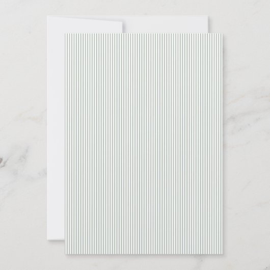 Elegant Sage Green Calligraphy Baptism 招待状 (裏面)