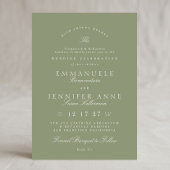 Elegant Sage Green Calligraphy Formal The Wedding 招待状