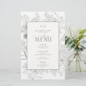 Elegant Sage Green Calligraphy Monogram Menu Card (スタンド正面)