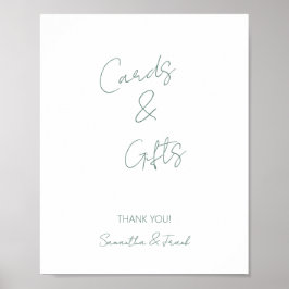 Elegant Sage Green Card and Gift Poster ポスター