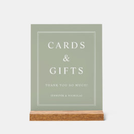 Elegant Sage Green Cards And Gifts Wedding アクリルサイン