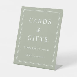 Elegant Sage Green Cards And Gifts Wedding 台座サイン