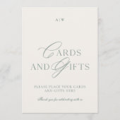 Elegant Sage Green Cards and Gifts Wedding Sign 招待状 (正面)