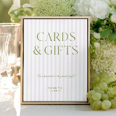 Elegant Sage Green Cards & Gifts Wedding Sign