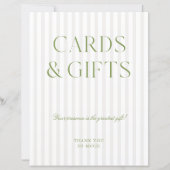 Elegant Sage Green Cards & Gifts Wedding Sign (正面)