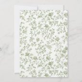Elegant Sage Green Chinoiserie Bridal Shower 招待状 (裏面)