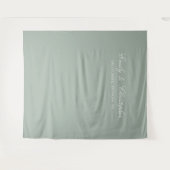 Elegant Sage Green Classic Wedding Backdrop タペストリー (正面(横))
