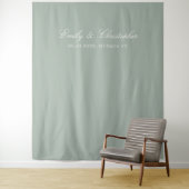 Elegant Sage Green Classic Wedding Backdrop タペストリー (インサイチュ)