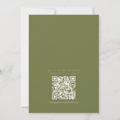 Elegant Sage Green Crest Monogram Wedding 招待状 (裏面)