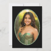 Elegant sage green dress 18th birthday debut 招待状 (裏面)