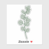 Elegant Sage Green Eucalyptus Minimalist Botanical シール (シート)