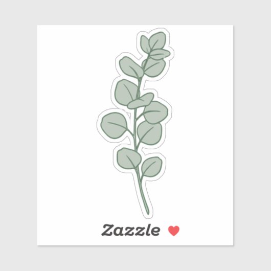 Elegant Sage Green Eucalyptus Minimalist Botanical シール (シート)