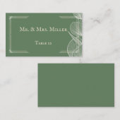 Elegant Sage Green Eucalyptus Wedding Folded Place プレイスカード (正面/裏面)