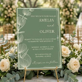 Elegant Sage Green Eucalyptus Wedding Invitation 招待状